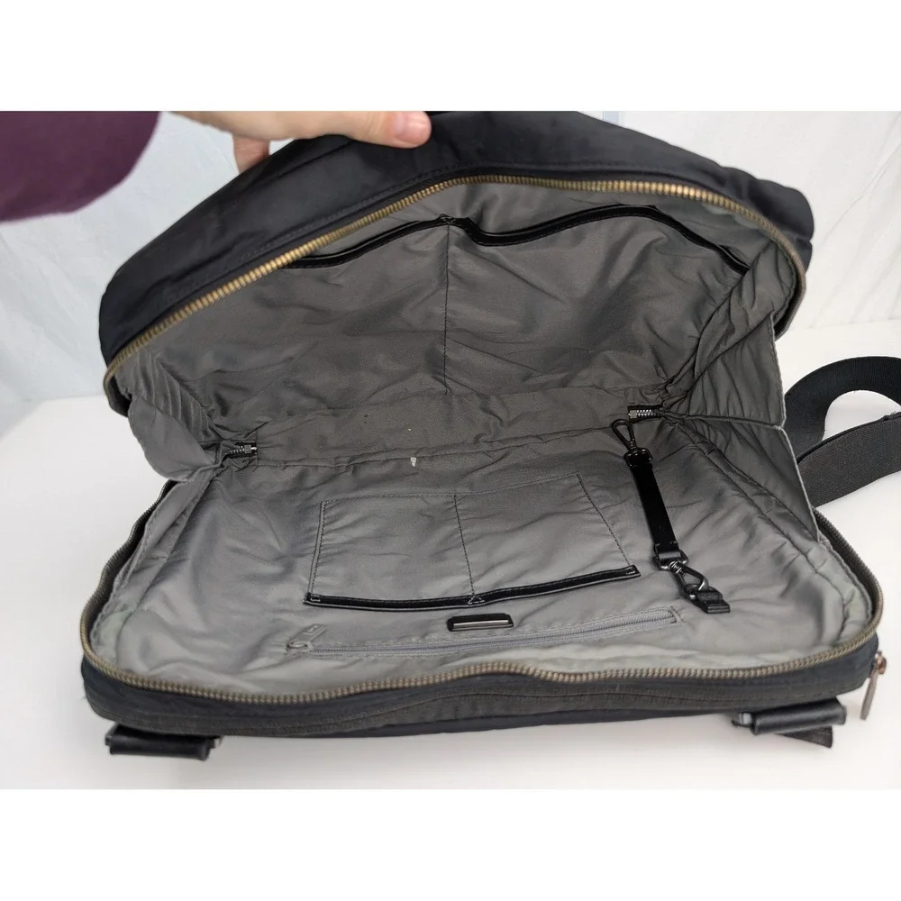 Away Travel Messenger Bag Black Nylon Crossbody Tech Laptop Bag Minimalist